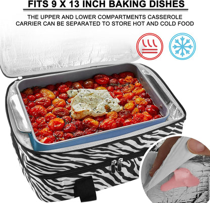 Insulated Casserole Carrier - Casserole Carriers for Hot or Cold Food - Lasagna Lugger Dish Carrier, Thermal Lunch Bag for Potluck Parties, Picnic, Travel, Fits 9" x 13" Baking Dish, Grey