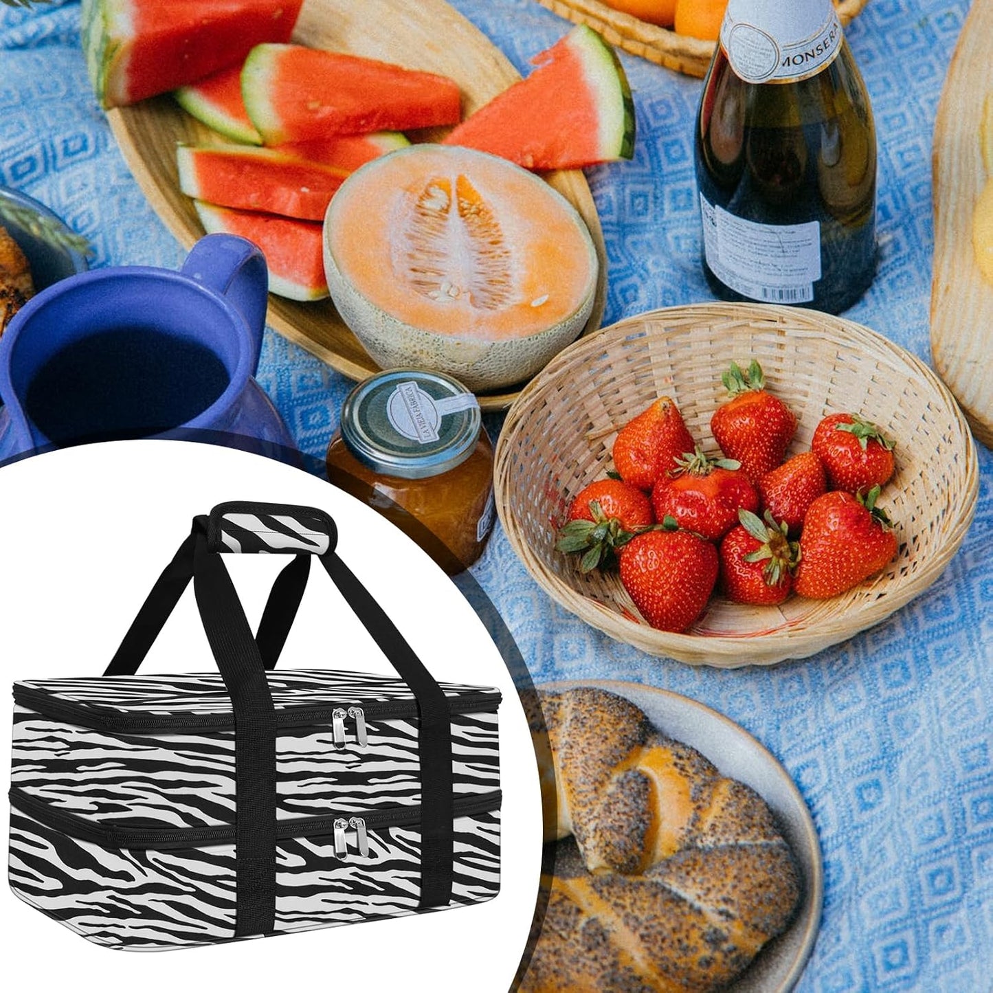 Insulated Casserole Carrier - Casserole Carriers for Hot or Cold Food - Lasagna Lugger Dish Carrier, Thermal Lunch Bag for Potluck Parties, Picnic, Travel, Fits 9" x 13" Baking Dish, Grey