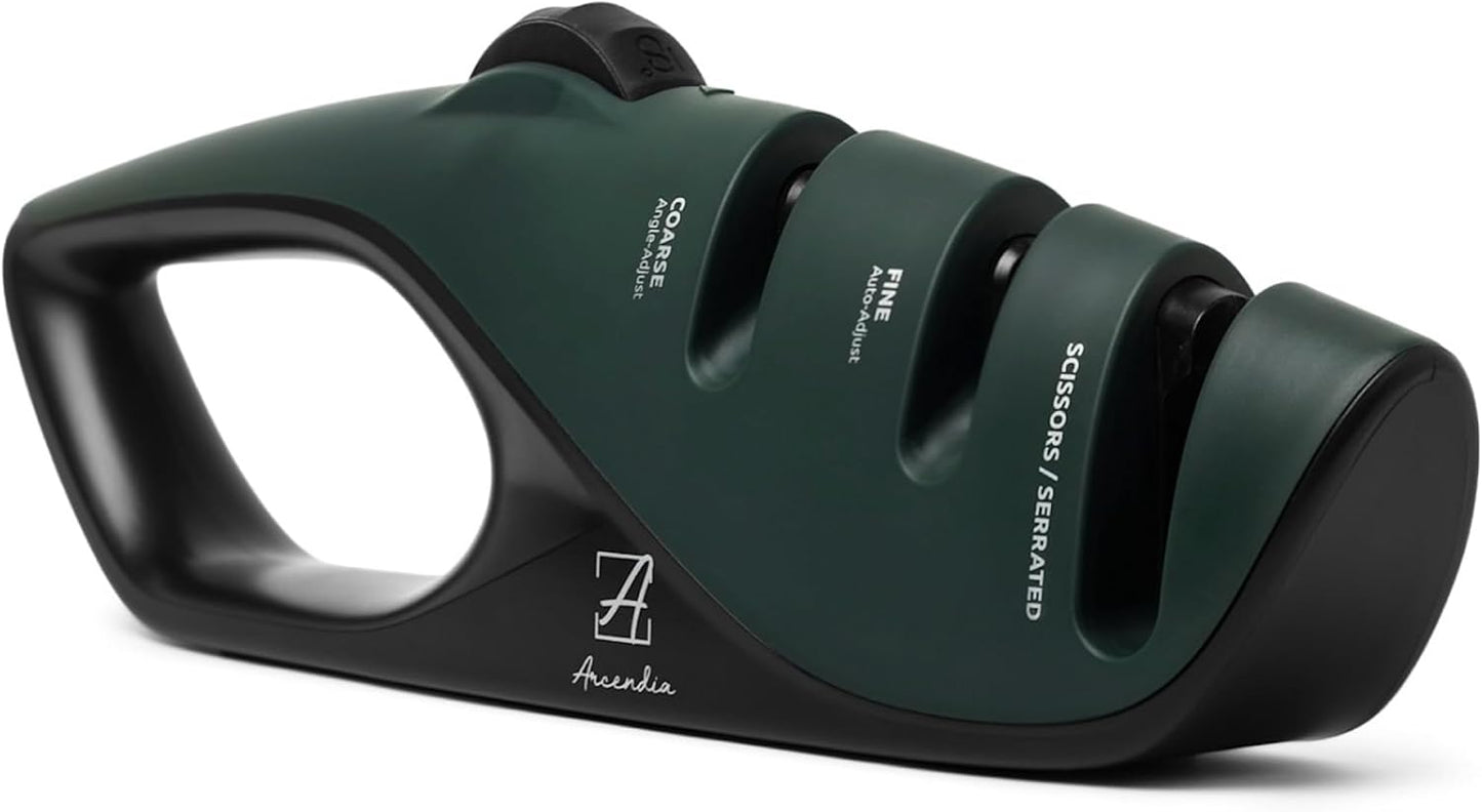 Adjustable Angle Pocket Knife Sharpener – 5-Angle Precision Dial, 3-Stage Diamond & Ceramic System for EDC, Kitchen & Outdoor Knives – Ergonomic Handle, Non-Slip Base