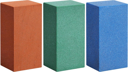 3 Pcs Gummy Rubber Abrasive Stone- Edge Grinding Rubber Block Stone- Soft Snowboard Gummy Stone- Snowboard Ski Stone for Removing Rust and Burrs (Blue 60 Grit, Green 120 Grit, Red 240 Grit)