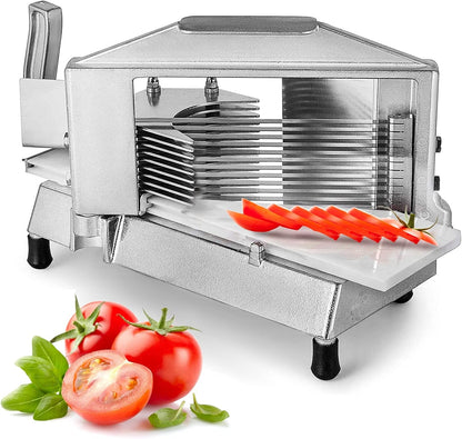 VEVOR Commercial Tomato Slicer 1/4" Heavy Duty Cutter with Built-in Cutting Board for Restaurant or Home Use