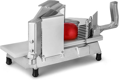 VEVOR Commercial Tomato Slicer 1/4" Heavy Duty Cutter with Built-in Cutting Board for Restaurant or Home Use