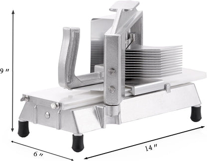 VEVOR Commercial Tomato Slicer 1/4" Heavy Duty Cutter with Built-in Cutting Board for Restaurant or Home Use