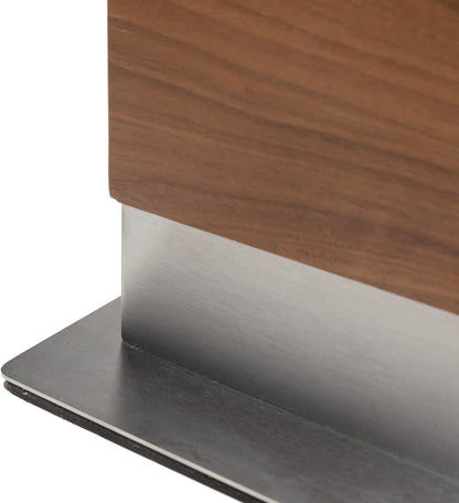 Magnetic Knife Holder with display stand, Double Sided Strong Magnetic Knife block for Kitchen counter top, Universal empty storage Organizer Block (Walnut Wood)