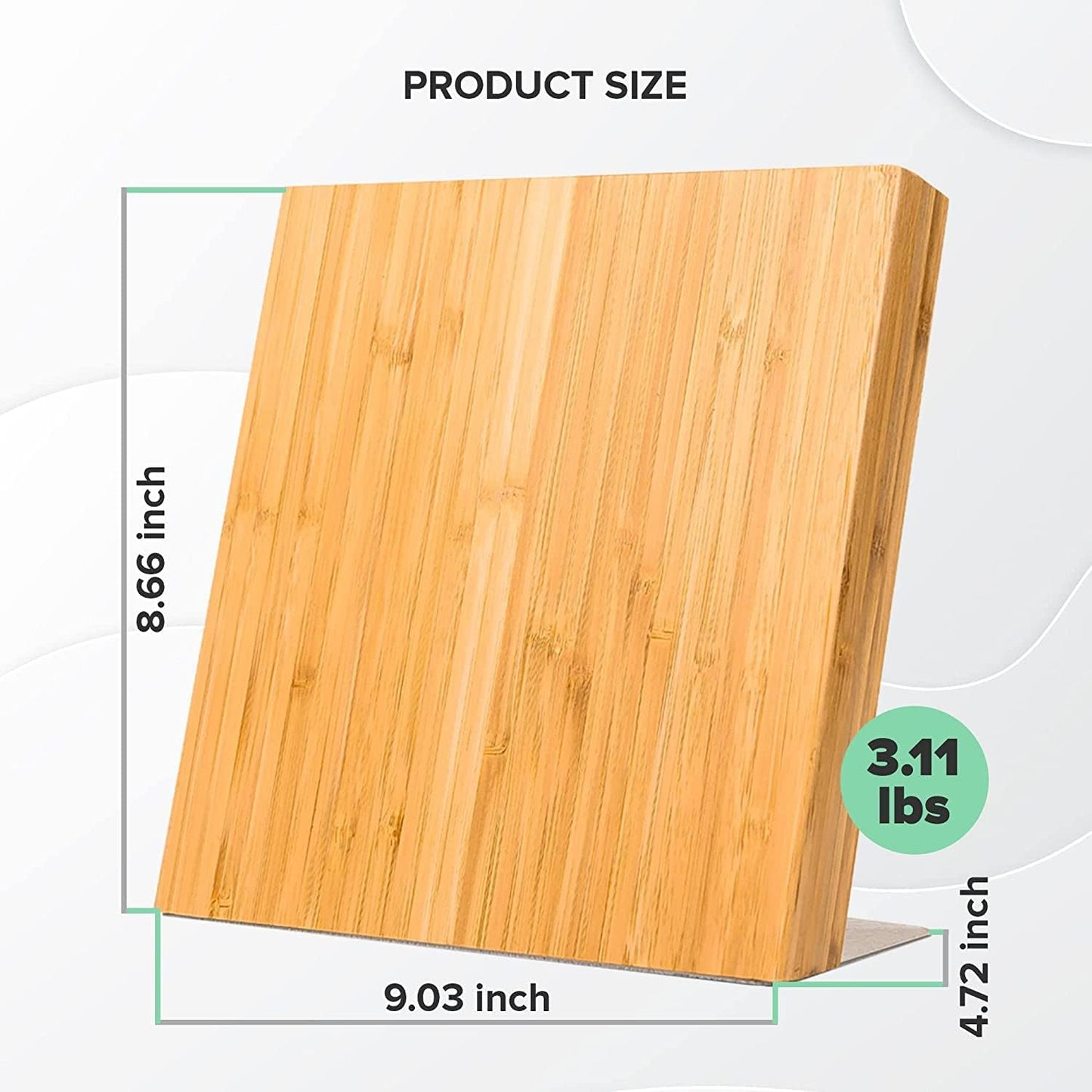 Magnetic Knife Holder with display stand, Double Sided Strong Magnetic Knife block for Kitchen counter top, Universal empty storage Organizer Block (Walnut Wood)