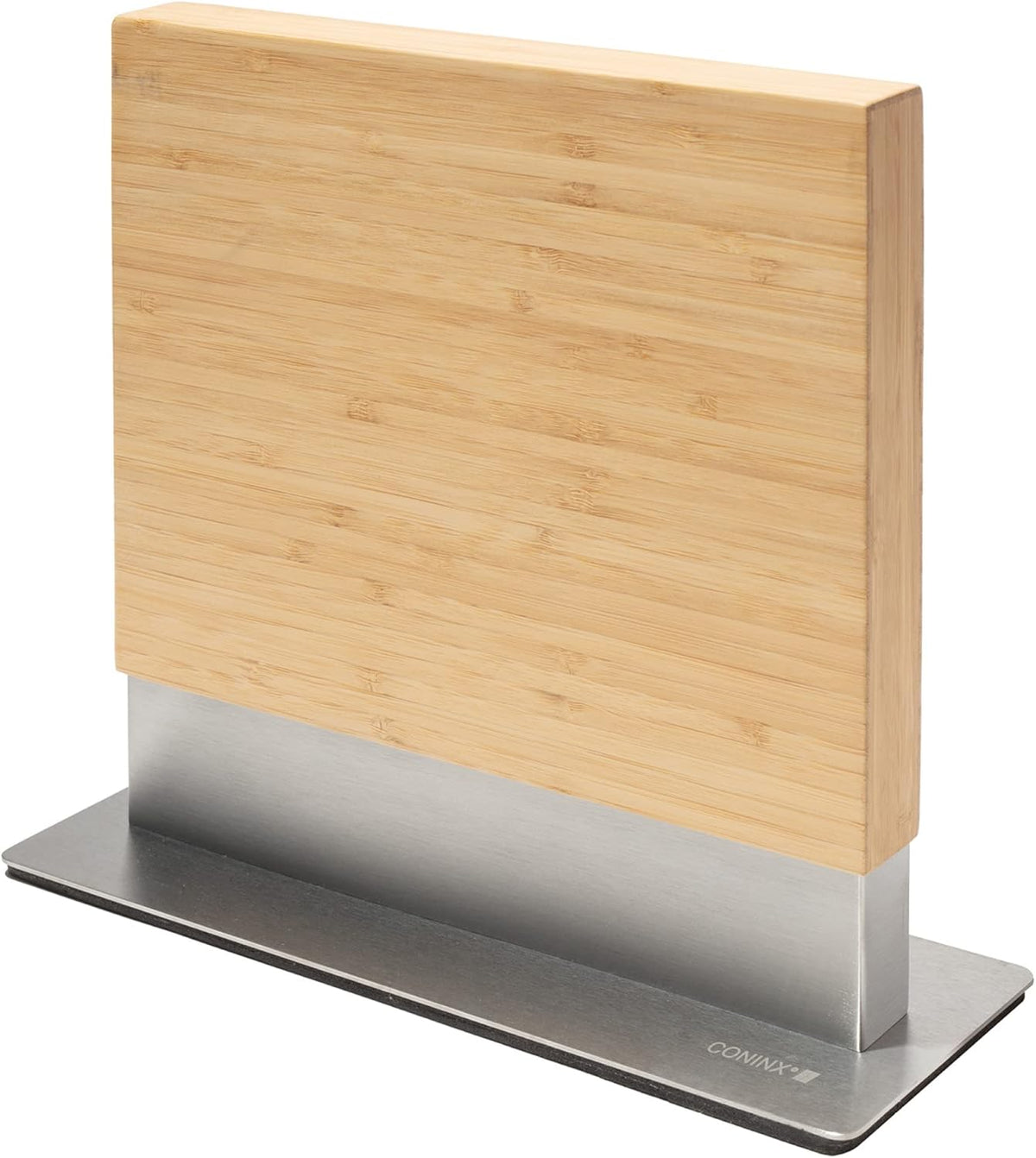 Magnetic Knife Holder with display stand, Double Sided Strong Magnetic Knife block for Kitchen counter top, Universal empty storage Organizer Block (Walnut Wood)