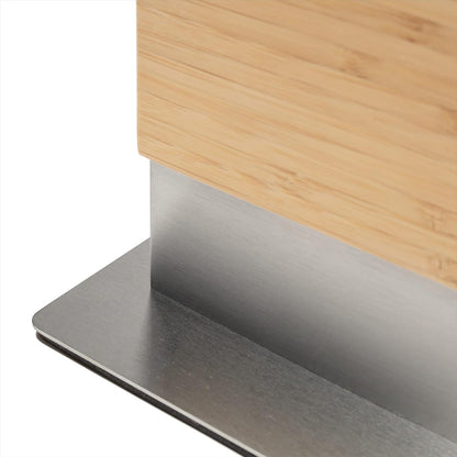 Magnetic Knife Holder with display stand, Double Sided Strong Magnetic Knife block for Kitchen counter top, Universal empty storage Organizer Block (Walnut Wood)