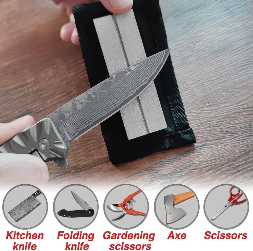Dual-Sided 2 Packs Diamond Whetstone Sharpening Kit (3''x 1")