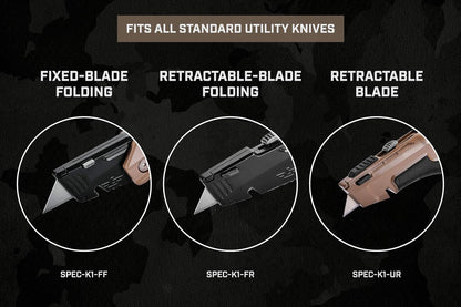 Tools Utility Knife for Cutting Drywall, Roofing & Jobsite Materials, Includes 5 Blades in Handle Storage, Retractable Blade