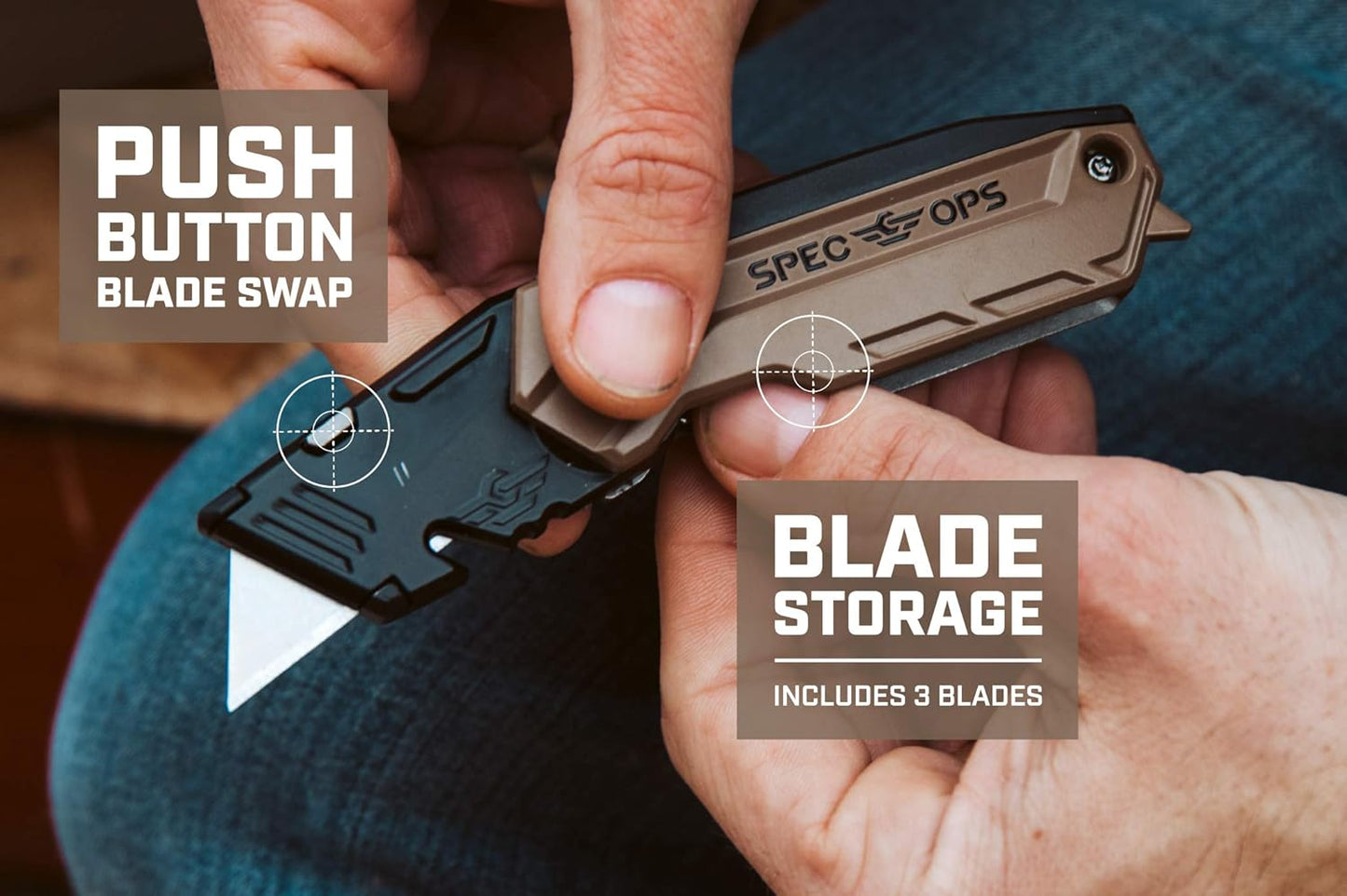 Tools Utility Knife for Cutting Drywall, Roofing & Jobsite Materials, Includes 5 Blades in Handle Storage, Retractable Blade