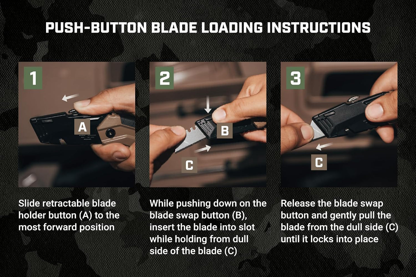 Tools Utility Knife for Cutting Drywall, Roofing & Jobsite Materials, Includes 5 Blades in Handle Storage, Retractable Blade