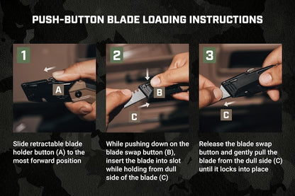Tools Utility Knife for Cutting Drywall, Roofing & Jobsite Materials, Includes 5 Blades in Handle Storage, Retractable Blade