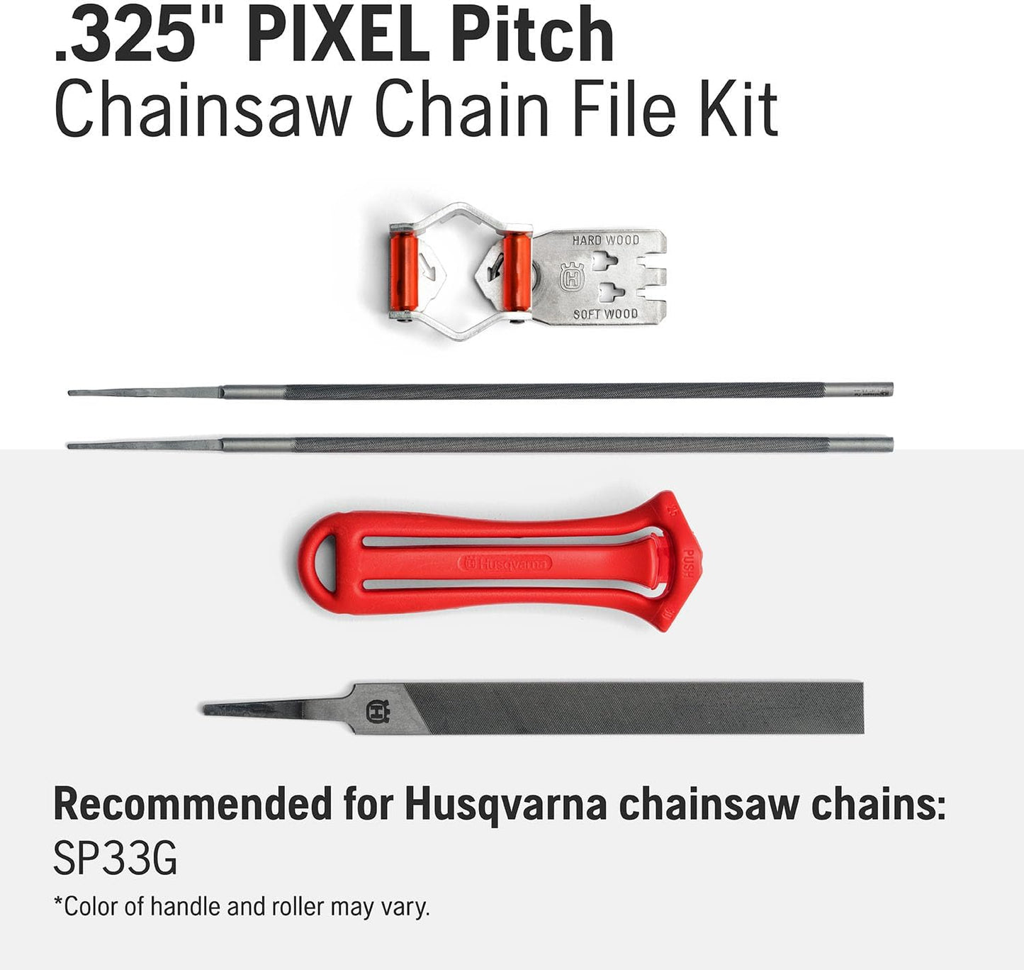 X-Cut SP33G Chainsaw File Kit for .325-Inch Pixel Chain, Sharpening Kit Includes Handle, Combination Guide, Flat and Round Files, Gifts for Men