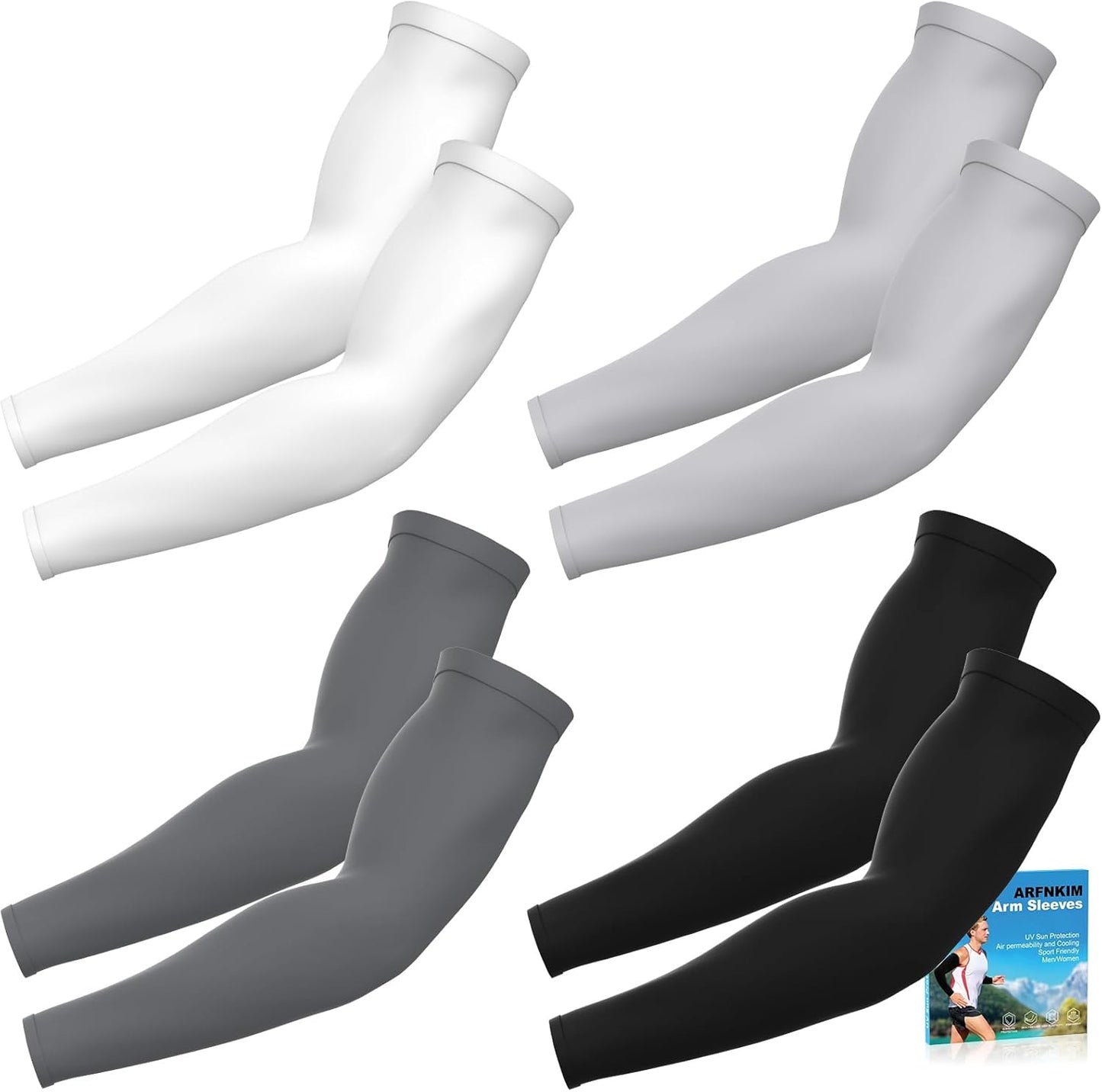 Arm Sleeves for Men Women, UV Sun Protection Compression Cooling Sun Sleeves Tattoo Cover - Volleyball Golf Baseball