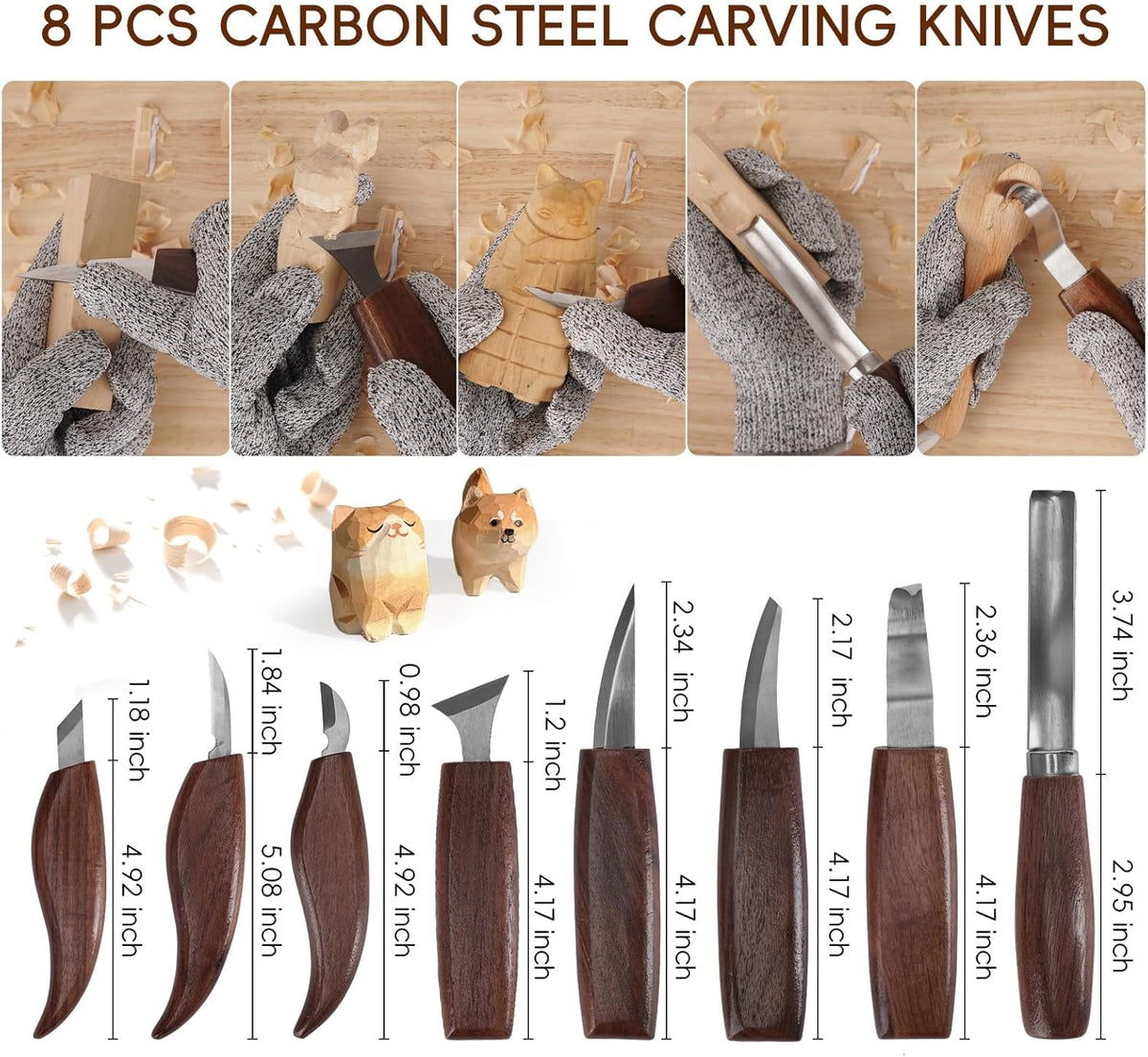 Wood Carving Tools, 27Pcs Wood Carving Kit with Leather Storage Bag,14Pcs Whittling Knives,Folding Saw ,Bench Vise,Leather Strop Biock and 6pcs wood Block,Whittling kit for Beginners and Enthusiasts