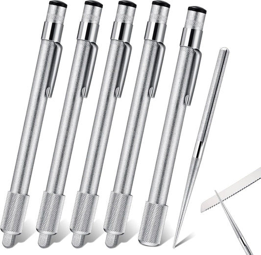 5 Pieces Pocket Knife Sharpener Serrated Knife Sharpener Diamond Honing Rod Tactical Pen Steel Rod Pen for Kitchen Outdoor Hunting Fishing Hiking Camping Garden Tools
