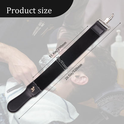 1Pcs Dual-Sided Leather Sharpening Straps Professional Barber Leather Strap Straight Razor Strop with Cowhide & Canvas for Enhanced Razor Sharpening & Smoothing Experience (Black)（Cowhide）