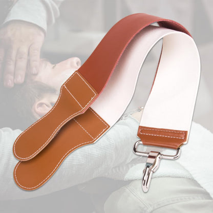 1Pcs Dual-Sided Leather Sharpening Straps Professional Barber Leather Strap Straight Razor Strop with Cowhide & Canvas for Enhanced Razor Sharpening & Smoothing Experience (Black)（Cowhide）