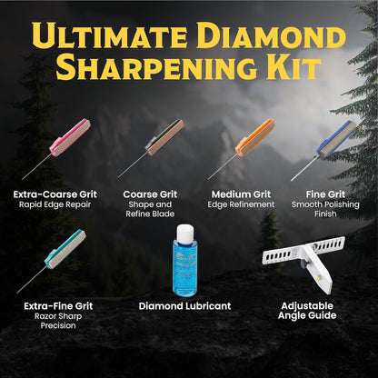 GATCO Edgemate Professional Knife Sharpening Kit – 5-Stone Guided Sharpener System for Kitchen, Hunting & Pocket Knives | Precision Angle Clamp, Honing Oil & Case | Manual Sharpening Set for Field Use