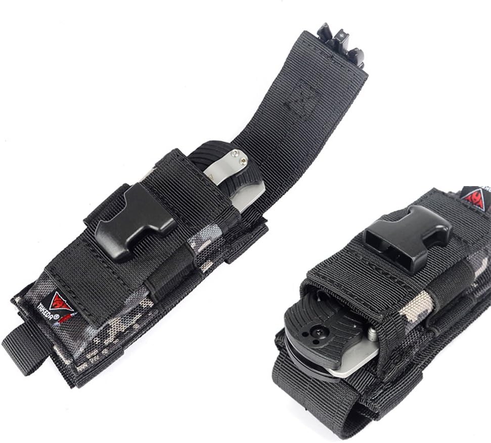 YAKEDA Multitool Pouch Sheath Folding Knife Sheath Pouch for Belt Molle Flashlight Mag Pouch