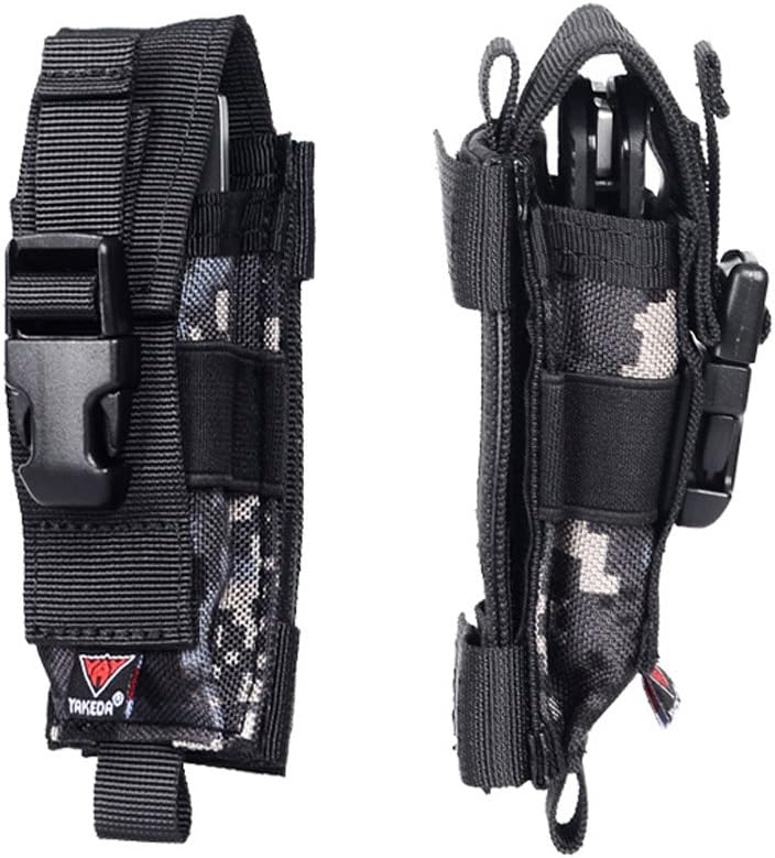 YAKEDA Multitool Pouch Sheath Folding Knife Sheath Pouch for Belt Molle Flashlight Mag Pouch