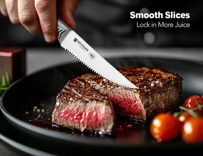 4.5 In Serrated Steak Knives Set of 6, Comes with a Gift Box