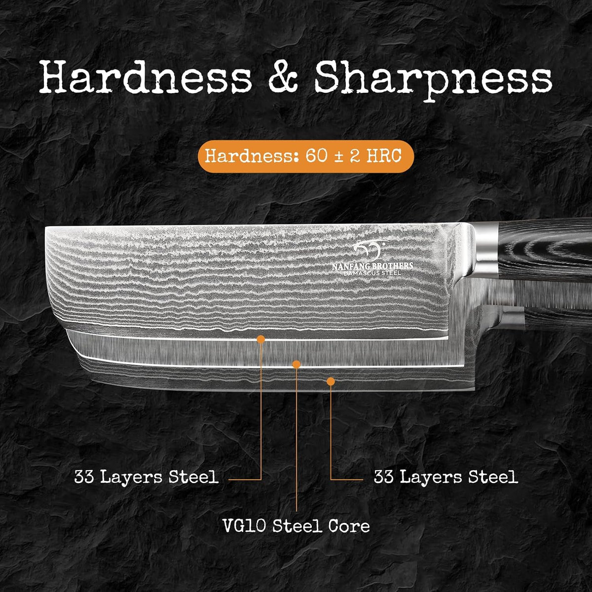 Damascus Nakiri Knife, 7 Inch Professional Kitchen Knife with Non-slip Wood Ergonomic Handle, Japanese 10Cr15CoMoV, All Purpose Chef Knife Meat Cleaver Vegetables Chopping
