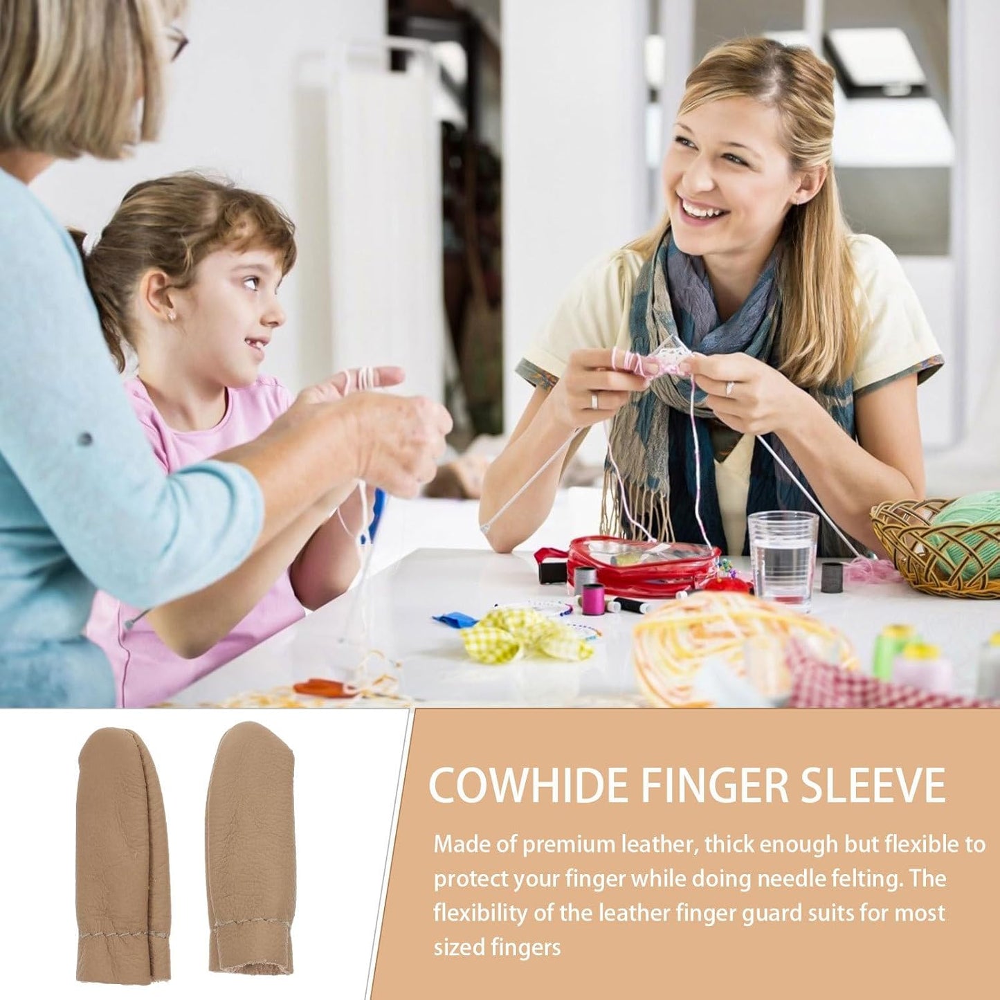 Felt Thimble Finger Covers 20Pcs Leathercraft Finger Cots for Sewing Protection Anti-Slip Thumb Guards for Crafts and Leatherwork 2.4X1.2 Inch Reusable