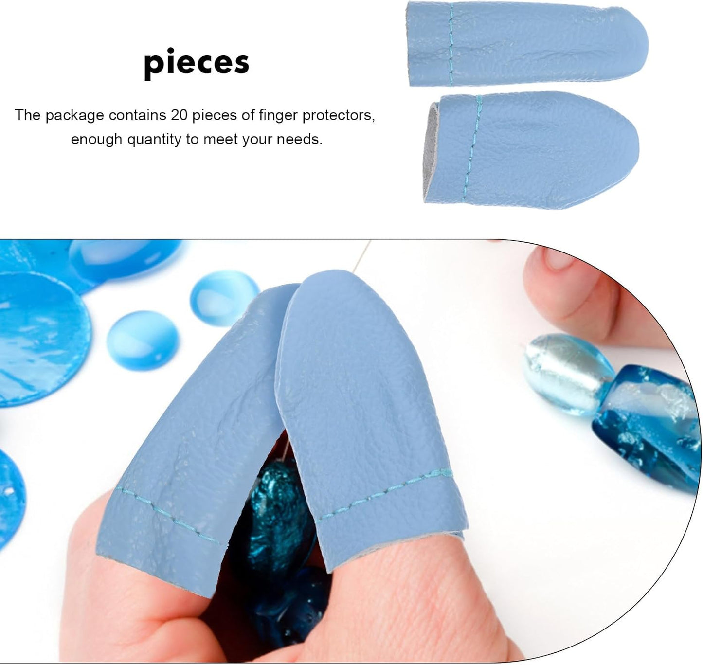 Felt Thimble Finger Covers 20Pcs Leathercraft Finger Cots for Sewing Protection Anti-Slip Thumb Guards for Crafts and Leatherwork 2.4X1.2 Inch Reusable
