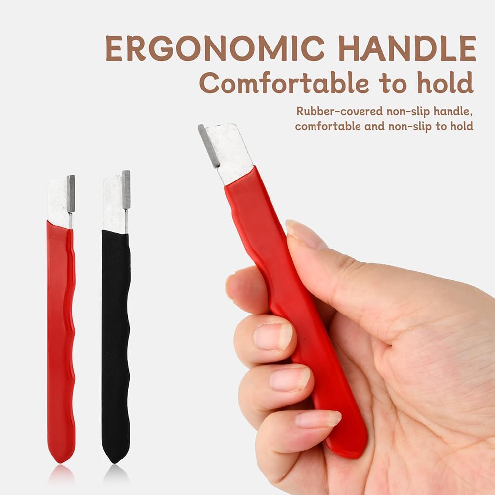 Professional Knife Sharpener Steel Rod Set, 10 inch Honing Rod with Non-slip Wooden Handle and 2 Handheld Garden Tool Sharpener for Kitchen Knife Daily Sharpening Maintenance(COLOR:Multicolor)