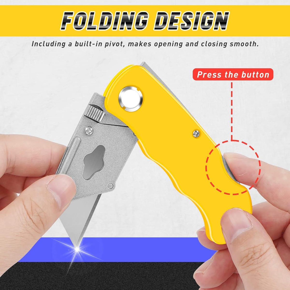 Box Cutter Tools Utility Knife With 10 Mat Cutter Blades