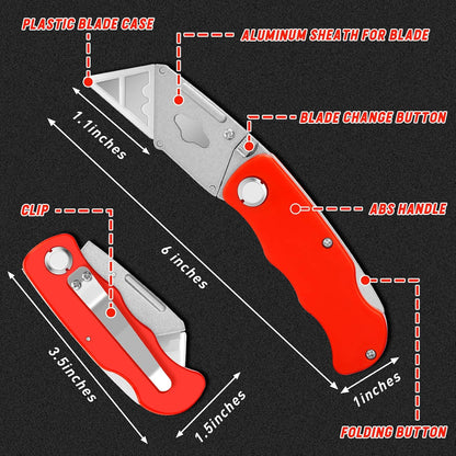Box Cutter Tools Utility Knife With 10 Mat Cutter Blades