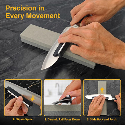 Knife Sharpening Angle Guide for Whetstone, 2 Pack 15° Knife Angle Guide with Ceramic Glide, Non-Slip Blade Guide for Sharpening Stone, Kitchen Knife Sharpener Angle Guide Tool
