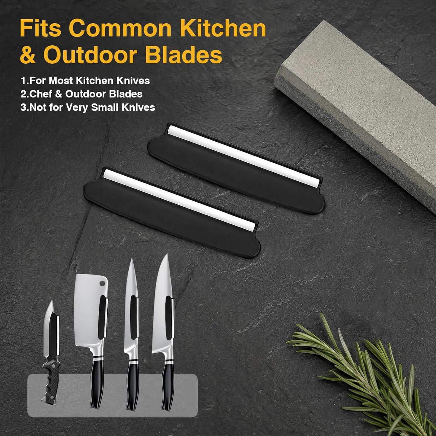 Knife Sharpening Angle Guide for Whetstone, 2 Pack 15° Knife Angle Guide with Ceramic Glide, Non-Slip Blade Guide for Sharpening Stone, Kitchen Knife Sharpener Angle Guide Tool