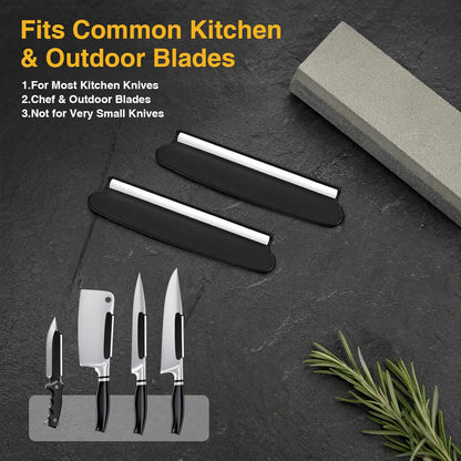 Knife Sharpening Angle Guide for Whetstone, 2 Pack 15° Knife Angle Guide with Ceramic Glide, Non-Slip Blade Guide for Sharpening Stone, Kitchen Knife Sharpener Angle Guide Tool
