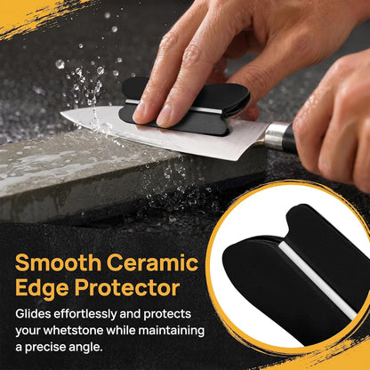 Knife Sharpening Angle Guide for Whetstone, 2 Pack 15° Knife Angle Guide with Ceramic Glide, Non-Slip Blade Guide for Sharpening Stone, Kitchen Knife Sharpener Angle Guide Tool
