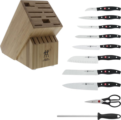 Twin Signature 11-Pc Knife Set, Friodur Ice-Hardened Blades | Made in Company-Owned German Factory with Special Formula Steel. Dishwasher Safe, Comfortable Grip for Effortless Meal Prep.