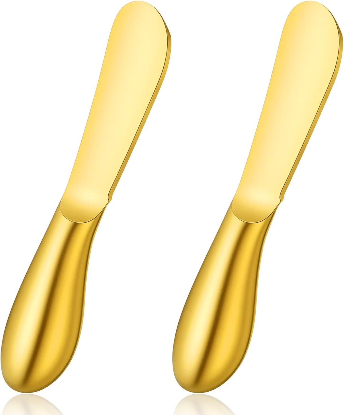 Butter Spreader Knives 2 Packs Gold Butter Knives Stainless Steel Cheese and Butters Knive Set Blunt Edge Spreader for Cheese Cream Jam Spreading