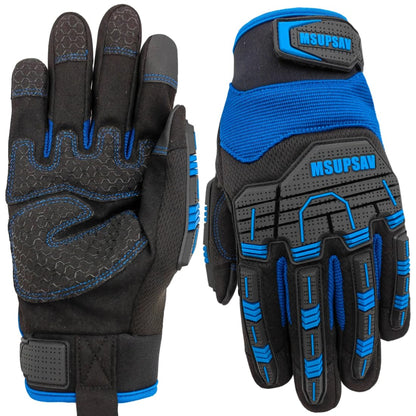 Anti-vibration Mechanic Work Gloves Men,Extra Large,Blue+Black | Multi-purpose,Heavy Duty,TPR Impact Protection,Gift,Safety,Working