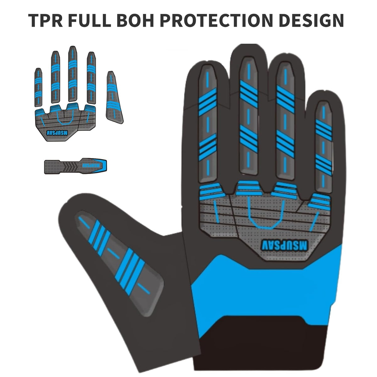 Anti-vibration Mechanic Work Gloves Men,Extra Large,Blue+Black | Multi-purpose,Heavy Duty,TPR Impact Protection,Gift,Safety,Working
