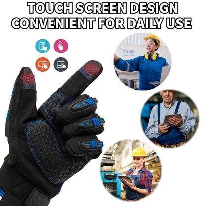 Anti-vibration Mechanic Work Gloves Men,Extra Large,Blue+Black | Multi-purpose,Heavy Duty,TPR Impact Protection,Gift,Safety,Working