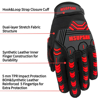 Anti-vibration Mechanic Work Gloves Men,Extra Large,Blue+Black | Multi-purpose,Heavy Duty,TPR Impact Protection,Gift,Safety,Working