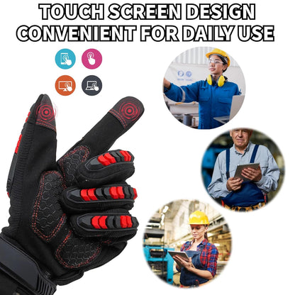 Anti-vibration Mechanic Work Gloves Men,Extra Large,Blue+Black | Multi-purpose,Heavy Duty,TPR Impact Protection,Gift,Safety,Working