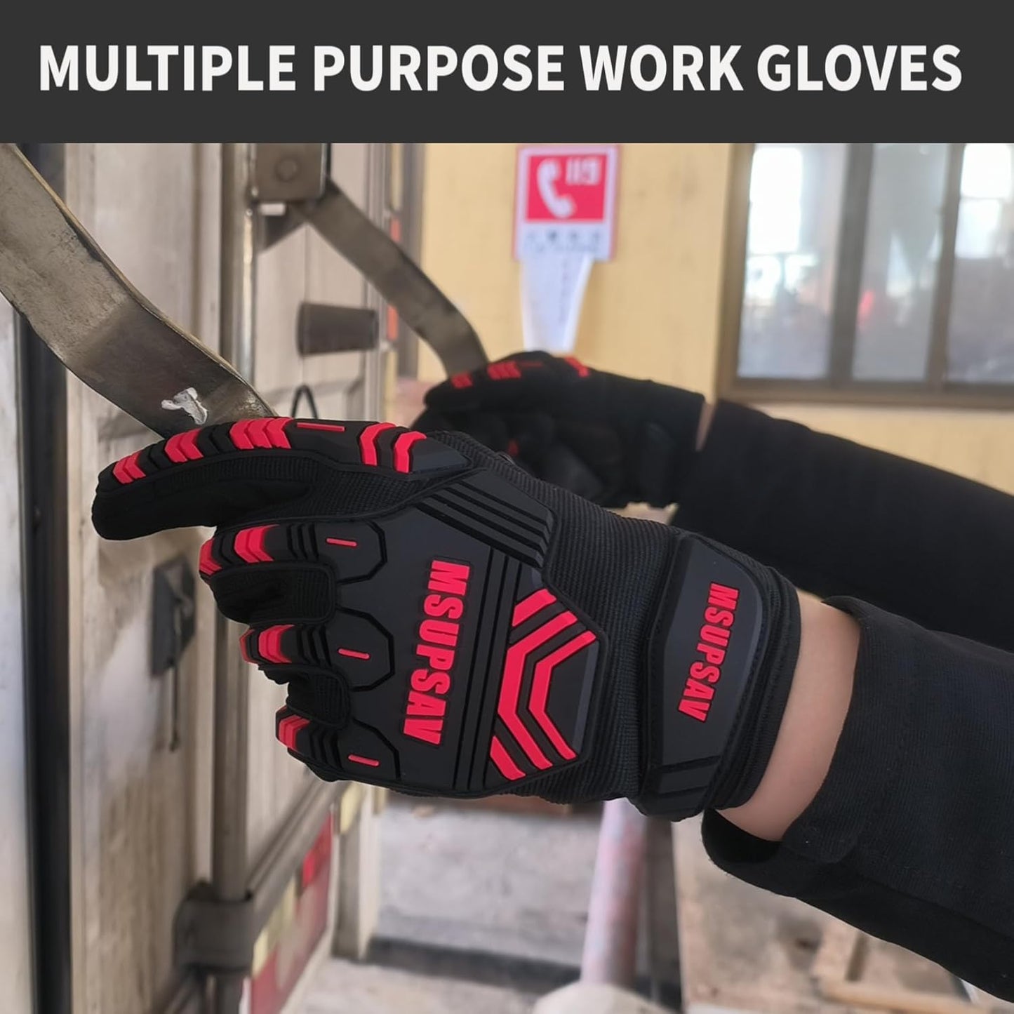 Anti-vibration Mechanic Work Gloves Men,Extra Large,Blue+Black | Multi-purpose,Heavy Duty,TPR Impact Protection,Gift,Safety,Working