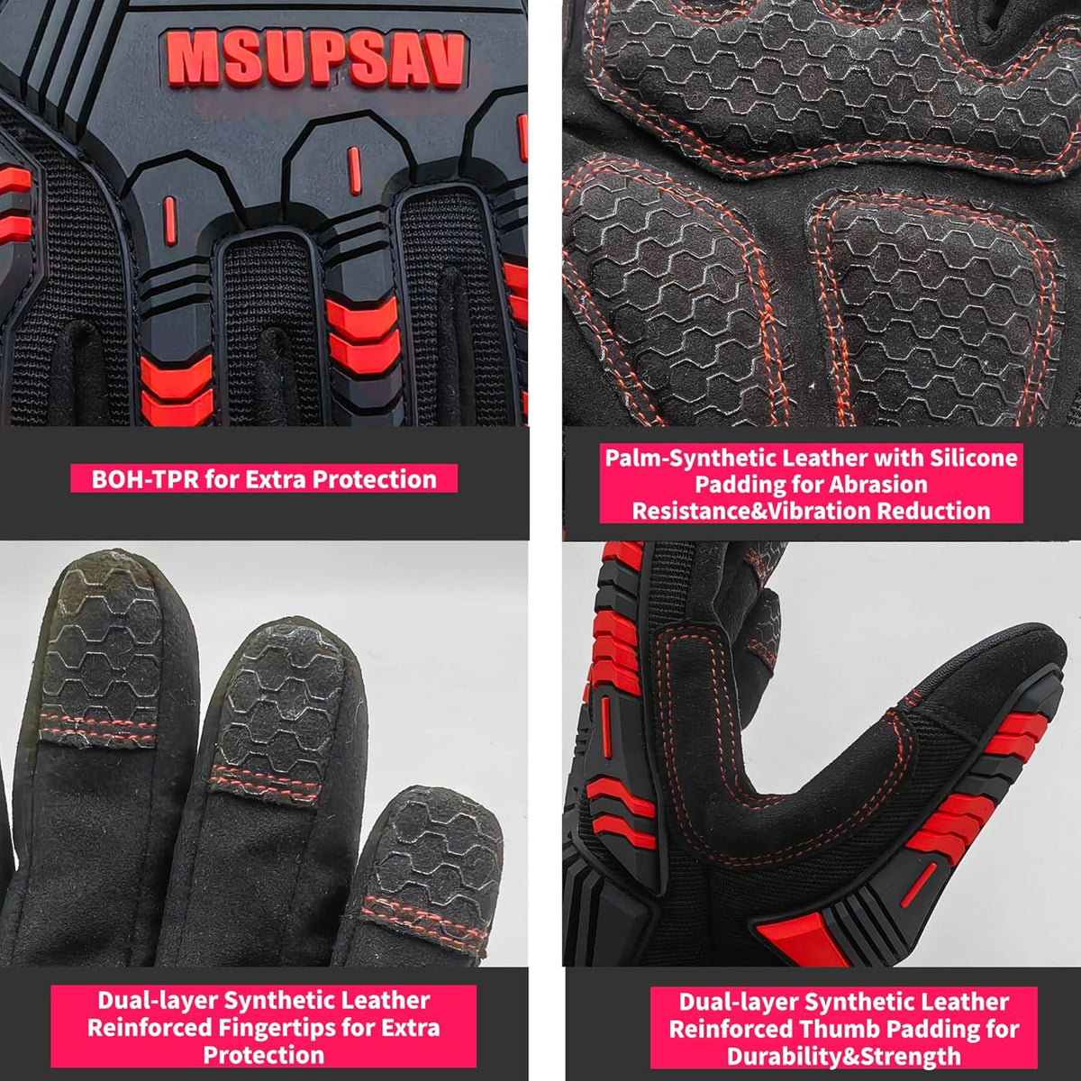 Anti-vibration Mechanic Work Gloves Men,Extra Large,Blue+Black | Multi-purpose,Heavy Duty,TPR Impact Protection,Gift,Safety,Working