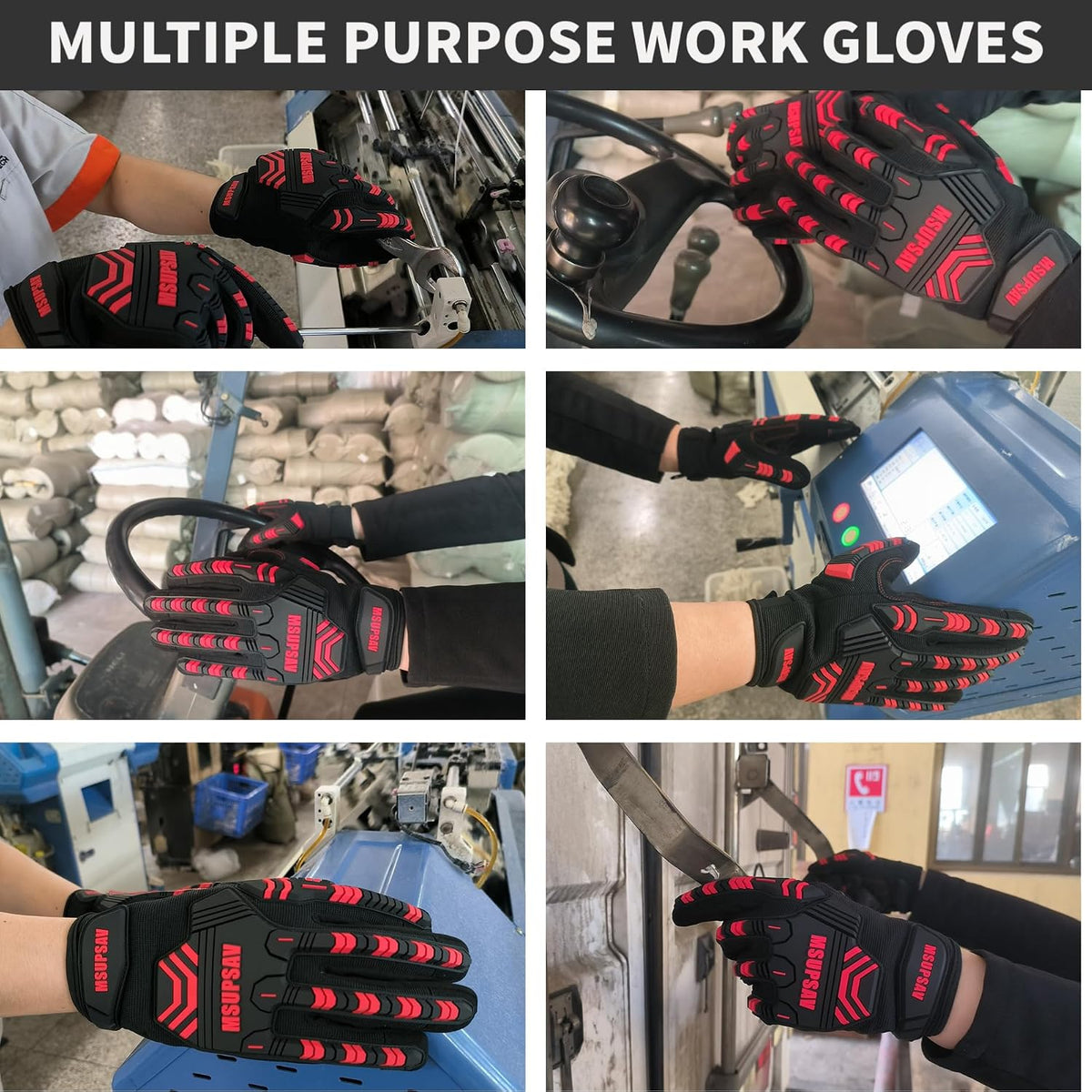Anti-vibration Mechanic Work Gloves Men,Extra Large,Blue+Black | Multi-purpose,Heavy Duty,TPR Impact Protection,Gift,Safety,Working