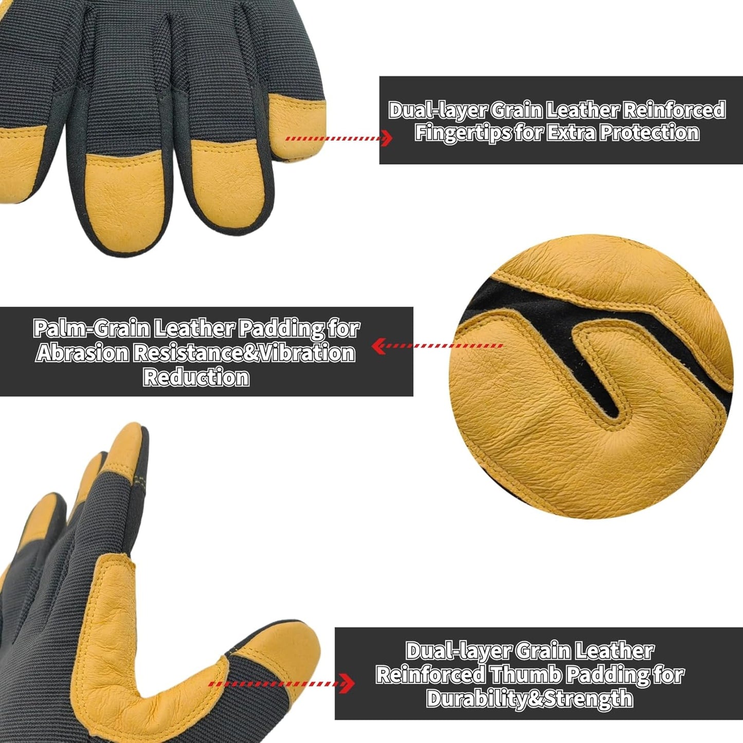 Anti-vibration Mechanic Work Gloves Men,Extra Large,Blue+Black | Multi-purpose,Heavy Duty,TPR Impact Protection,Gift,Safety,Working