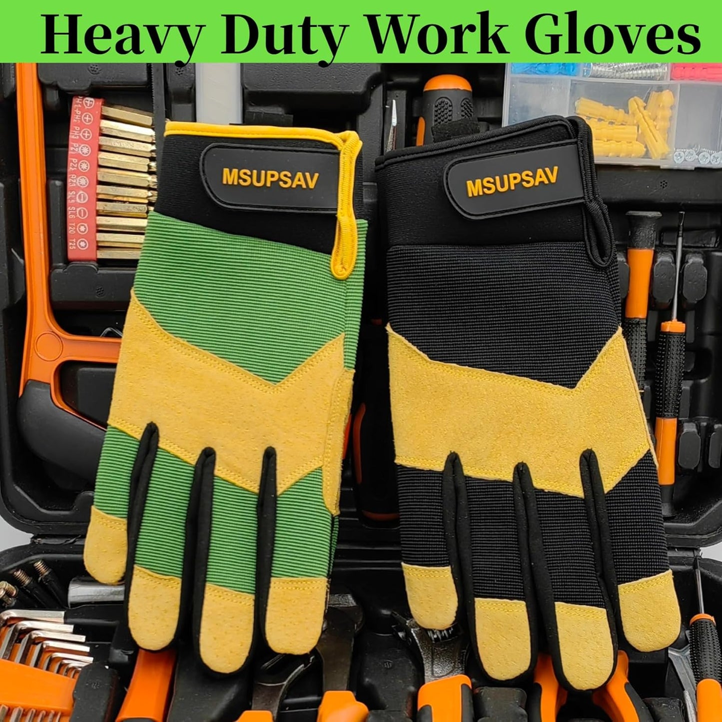 Anti-vibration Mechanic Work Gloves Men,Extra Large,Blue+Black | Multi-purpose,Heavy Duty,TPR Impact Protection,Gift,Safety,Working
