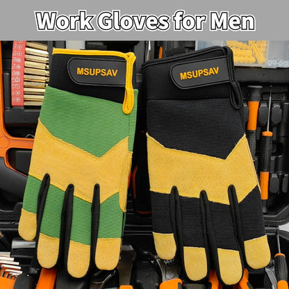 Anti-vibration Mechanic Work Gloves Men,Extra Large,Blue+Black | Multi-purpose,Heavy Duty,TPR Impact Protection,Gift,Safety,Working