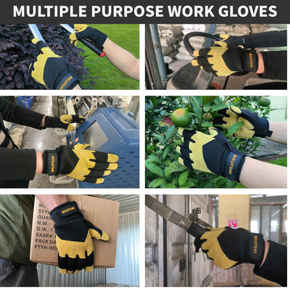 Anti-vibration Mechanic Work Gloves Men,Extra Large,Blue+Black | Multi-purpose,Heavy Duty,TPR Impact Protection,Gift,Safety,Working